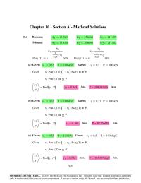 Chapter 10 Homework Each part of this problem is exactly like