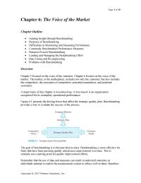 Management Chapter 6 Homework The goal of benchmarking is to become best-in-class