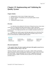 Management Chapter 15 Homework Baldrige based Internal Assessment Ideally Mature Process Would