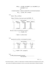 Economics Chapter 7 Since the incremental cash flow displays