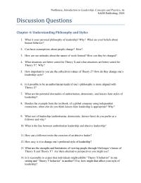 Communications Chapter 04 Homework Why What Sort Leadership Authoritarian Democratic Laissezfaire