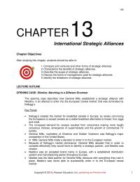 International Business Chapter 13 Homework Strategic Alliances Can Ease Market Entry Because