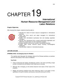 International Business Chapter 19 Homework Skills Communication Abilities Learning Outcome Identify