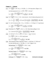 Chapter 11 Eccentrically Loaded Column Analysis Summary