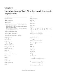 Chapter 1 Homework Introduction Real Numbers And Algebraic Expressions