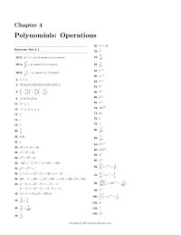 Chapter 4 Homework Polynomials Operations 50 Exercise Set 41