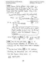 Chapter 4 Filtered output is the fundamental term in the cosine