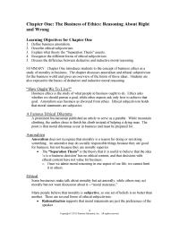 Business Ethics Chapter 1 Homework The Theory That Useful Believe That