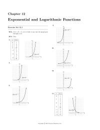 Chapter 12 Homework Exponential And Logarithmic Functions Exercise Set