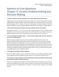 Chapter 4 Answers May Including But Not Limited To