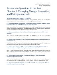 Chapter 6 Give one or more examples of a type of change you