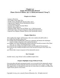 Chapter 30 Homework The Third Movement Thi Songs Without Words