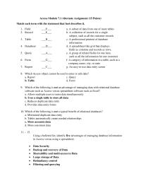 Access Module 7.1 Alternate Assignment