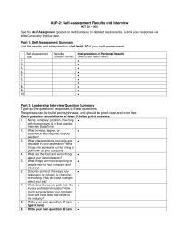 Self-Assessment Results and Interview