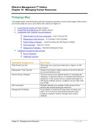 Management Chapter 10 Homework Nick Pulled Together The Staffs Both Restaurants