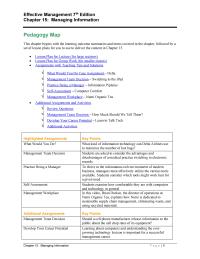 Management Chapter 15 Homework What kind of information technology can