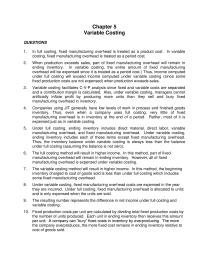 Accounting Chapter 5 Homework Note That Income The Same Under Variable