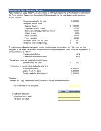 Accounting Chapter 6 Homework Process Problem Data Follow Budgeted Costs