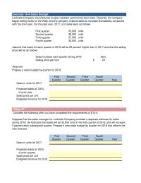 Accounting Chapter 10 Homework Projected Sales 105 Prior Quarter Sales Price