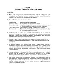 Accounting Chapter 11 Homework One Third The Total Variance Relates The