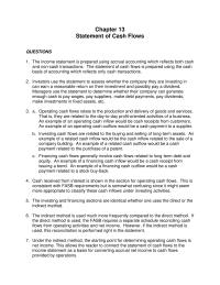 Accounting Chapter 13 Homework Under the indirect method, the starting point
