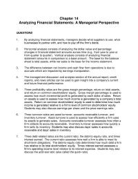 Accounting Chapter 14 Homework Three profitability ratios are the gross margin
