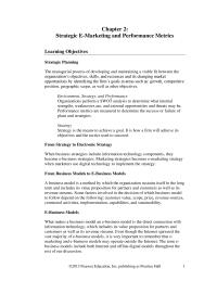 Marketing Chapter 2 Homework The Environment Analyzed And Performance Metrics Are