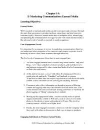 Marketing Chapter 14 Homework Because This Trust Earned Media Can Have