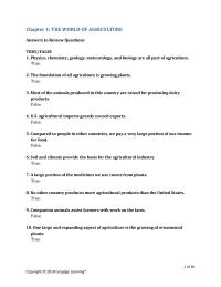 Agriculture Chapter 1 Homework Why Are Some Plants Important