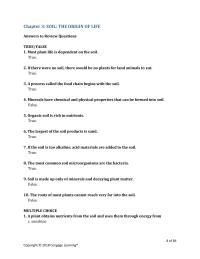 Agriculture Chapter 3 Homework Why Plant Life Dependent Soil Most Plant