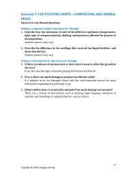 Agriculture Chapter 7 Homework Exercise Cultivating Crops composting And Animal Pests Answers