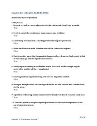 Agriculture Chapter 13 Homework Discussion Discuss Why People Are Favor Organic