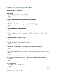 Agriculture Chapter 20 Homework What Problems Did The Invention Food Preservation