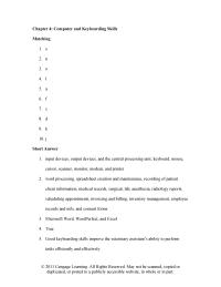 Veterinary Medicine Chapter 4 Wordperfect And Excel True Good Keyboarding Skills
