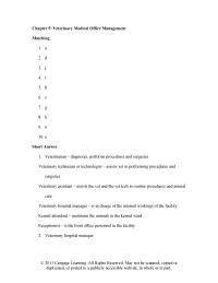 Veterinary Medicine Chapter 5 Veterinary Medical Office Management Matching&nbsp;