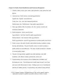 Veterinary Medicine Chapter 24 Molting Occurs Over Month Period Until The