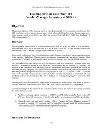 Case Study 2 Homework Inventory Nibco What Was The Catalyst For