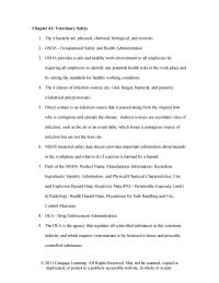 Veterinary Medicine Chapter 41 A controlled substance is a medicine that has the potential