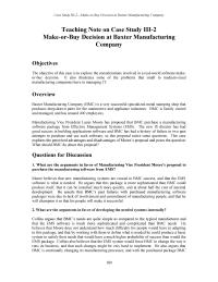 Case Study 3 Homework Continually Changing Its Manufacturing Processes And