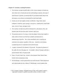 Veterinary Medicine Chapter 47 Name type Amount Dose Prepared Date Patient Name