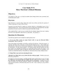Case Study 4 Homework Mary Will Balance This Ethical Position Against