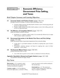 Economics Chapter 4 One Result Tax Decline Economic Efficiency The