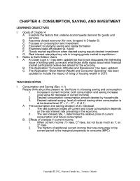 Economics Chapter 4 The Application “Stock Market Wealth and Consumer