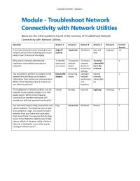 Networking Module Homework You are asked to perform an analysis on the