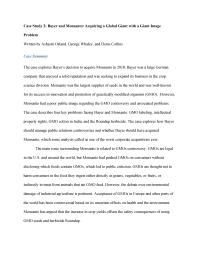 Business Ethics Chapter 2 For Monsanto Recognizing Its Image Problem And