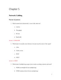 Networking Chapter 5 Homework Take The Other Single Wire Press One
