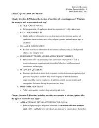 Business Ethics Chapter 4 The Job Interviewer Can Develop Ethical Dilemmas