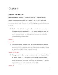 Networking Chapter 8 Homework Complete The Following Steps Write One Row
