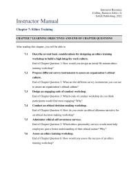 Business Ethics Chapter 7 Interactive Training Workshops Can Also Enhance Team