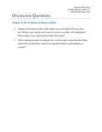 Business Ethics Chapter 02 What These Events Suggest About Possible Future